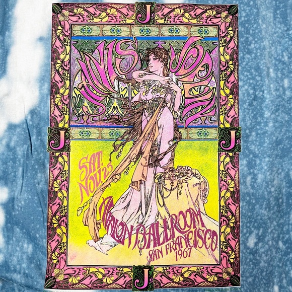 NWT Janis Joplin Tie Dye Concert Graphic Sleeveless T-Shirt Unisex XS - Picture 3 of 4